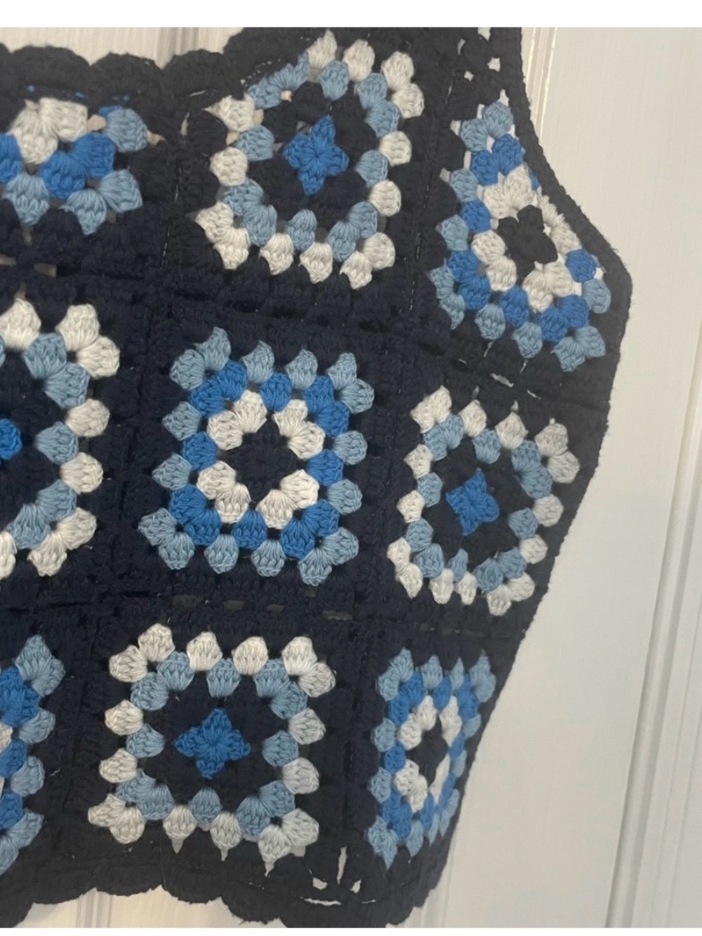 New With Tags Blue Crochet Crop Top - Picture 2 of 4
